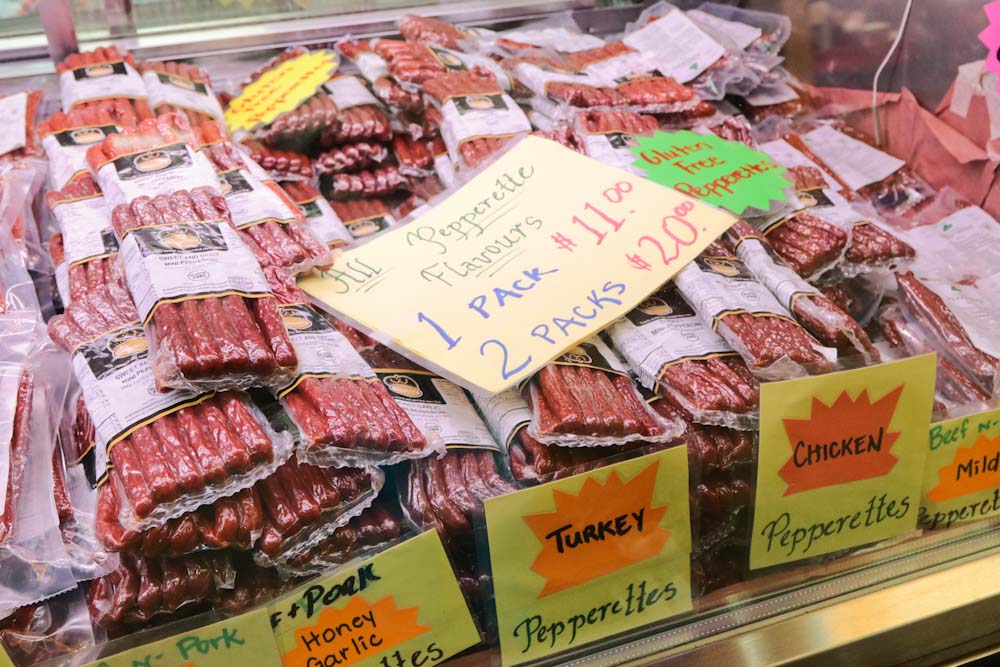 St Jacobs Market - Fresh Meat Counter Pepperettes