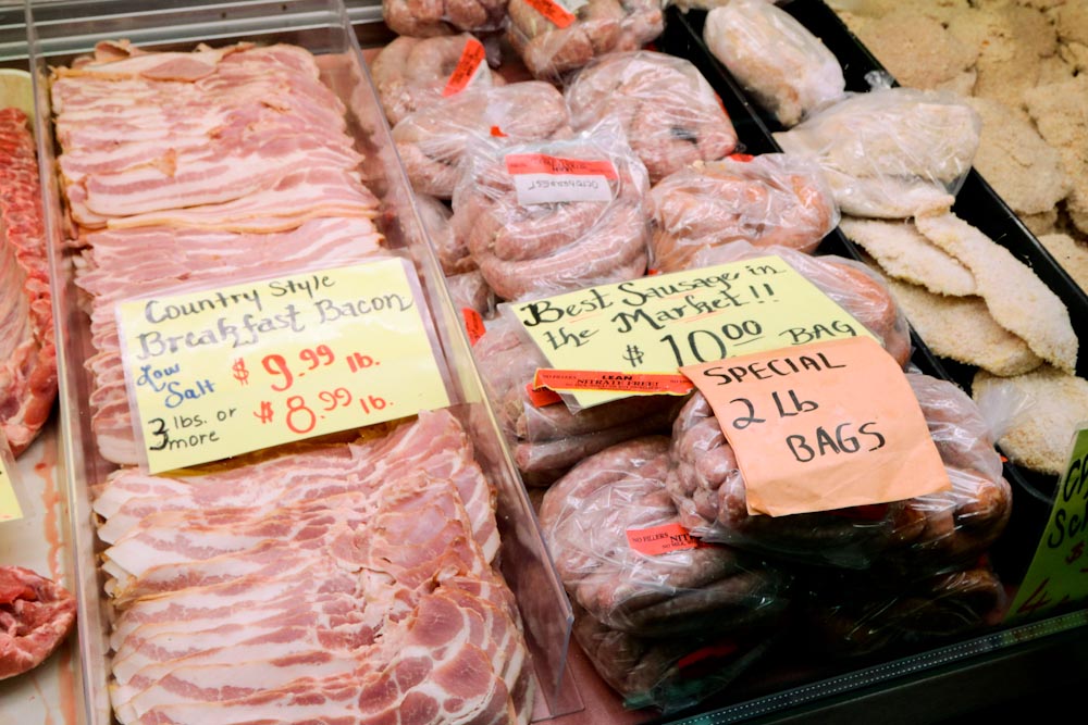 St Jacobs Market - Fresh Meat Counter Bacon